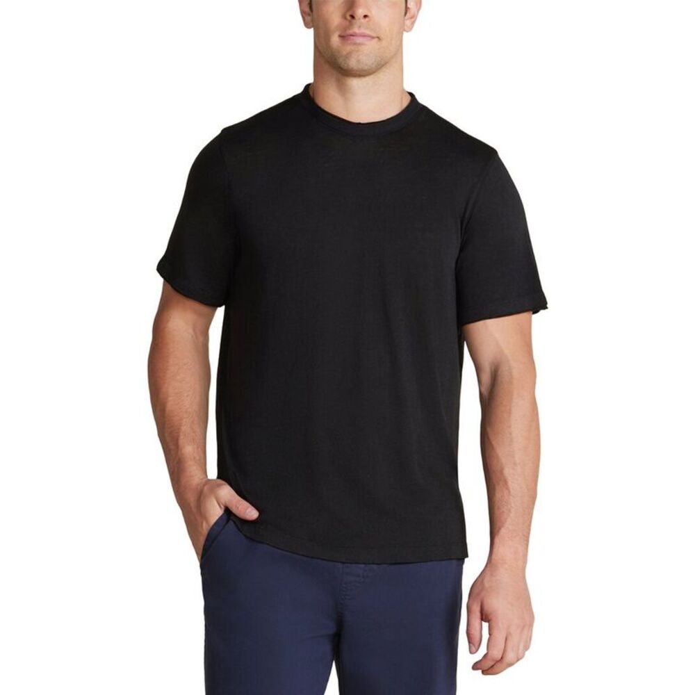 Barefoot Dreams Mens  Slub Burnout T-Shirt, Black